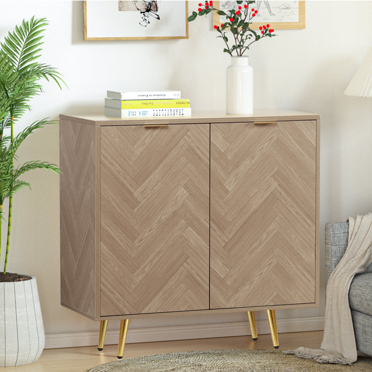 Herringbone accent deals cabinet